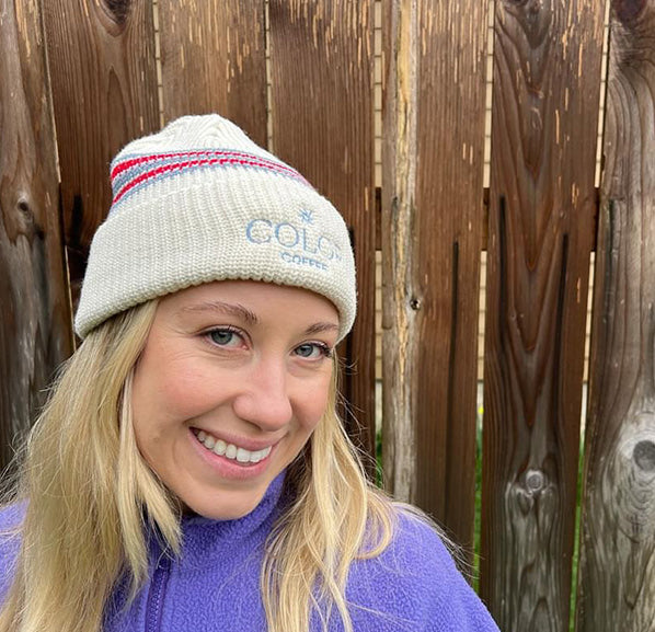 Color Coffee Retro Stripes Beanie