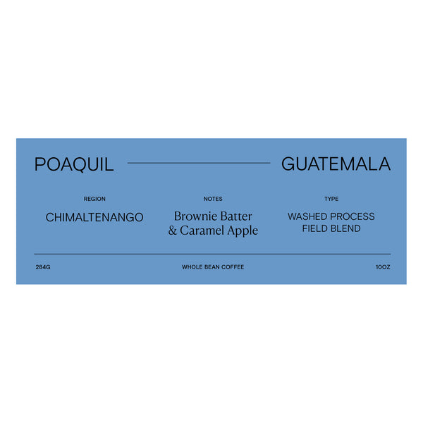 Guatemala Poaquil blue rectangle label
