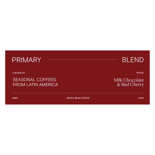 Primary whole bean brown coffee label